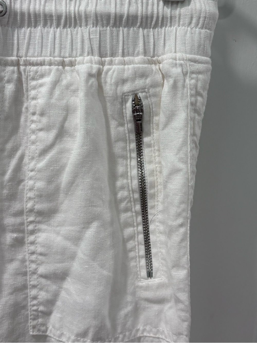 Athleta Women’s Cabo 100% Linen Joggers Size 0 White Lightweight Athleisure - Picture 4 of 9